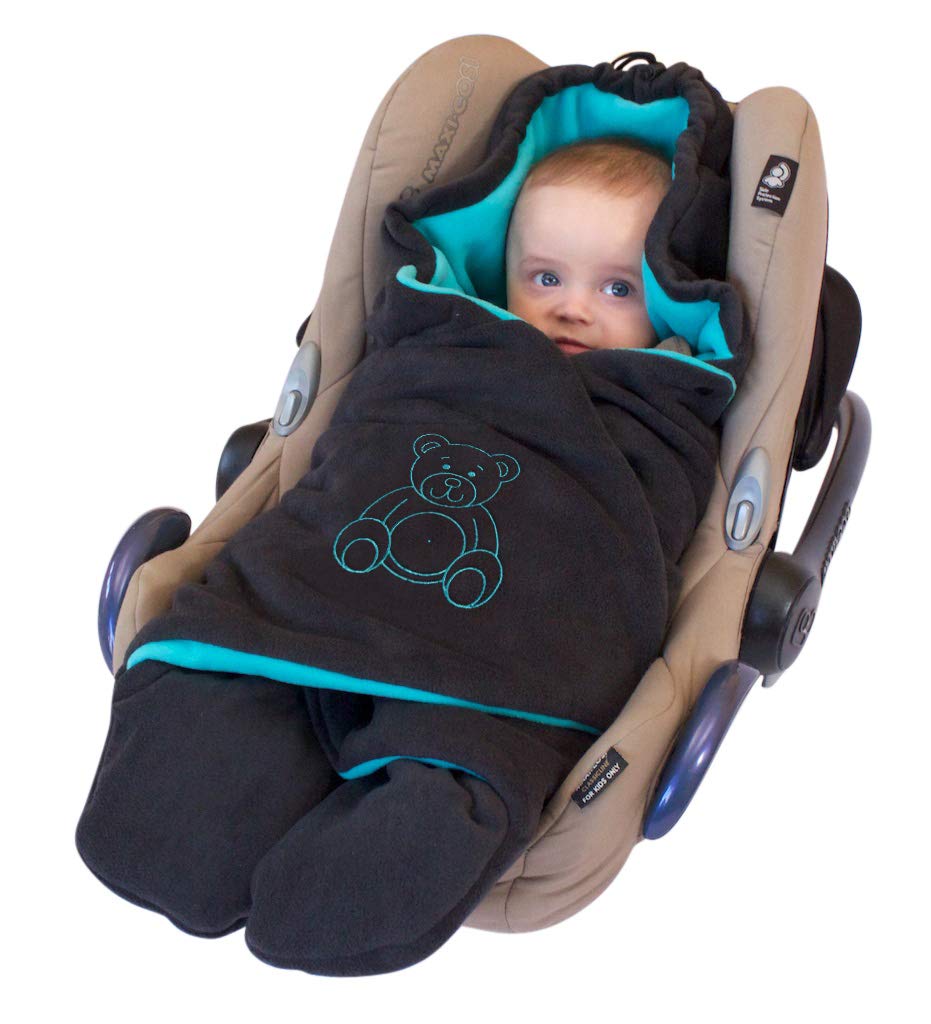 BYBOOM Baby Einschlagdecke für Babyschale, Universal Winter Decke/Kuscheldecke/Fußsack für Kindersitz, Kinderwagen oder Buggy, flauschig, kuschelig-warm, gemütlich und sehr weich