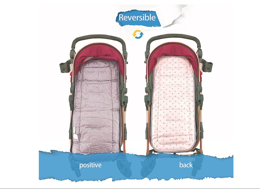 Baby Sitzauflage für Kinderwagen,Baby Sitzeinlage aus 100% Baumwolle Weiche und Reversible Autositz Kinderwagenauflage für Babyschale Buggy