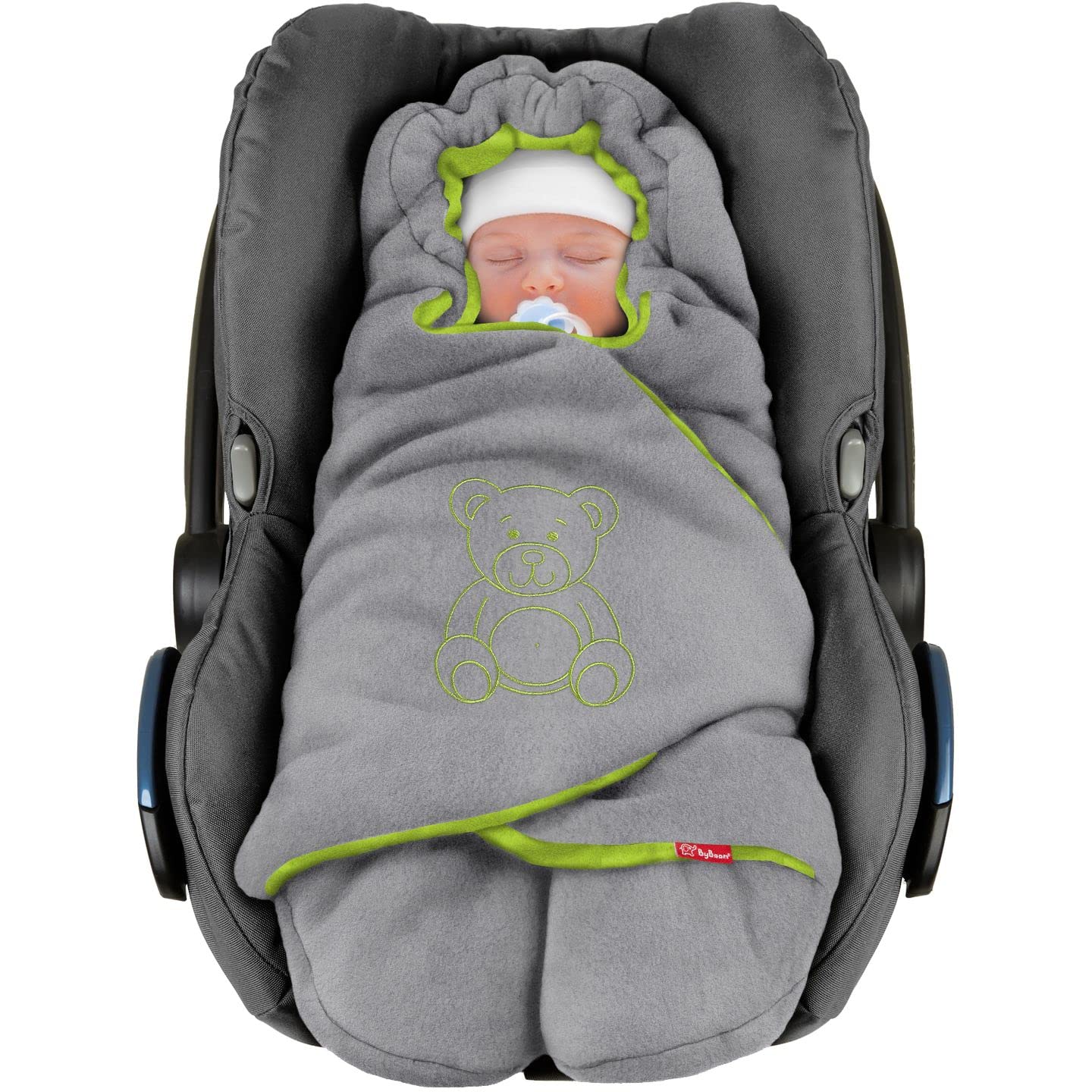 BYBOOM Baby Einschlagdecke für Babyschale, Universal Winter Decke/Kuscheldecke/Fußsack für Kindersitz, Kinderwagen oder Buggy, flauschig, kuschelig-warm, gemütlich und sehr weich