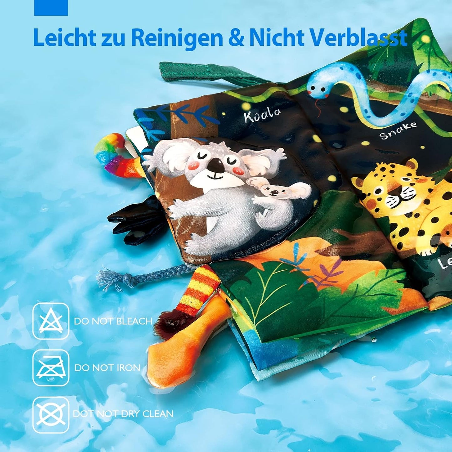 hahaland Baby Spielzeug Stoffbuch ab 0 3 6 Monate, Baby Buch Spielzeug ab 6 Monate, 3D Bilderbuch Stoffbücher Fühlbuch Knisterbuch ab 0 3 6 Monate, Quiet Book Geschenk für Jungen Mädchen